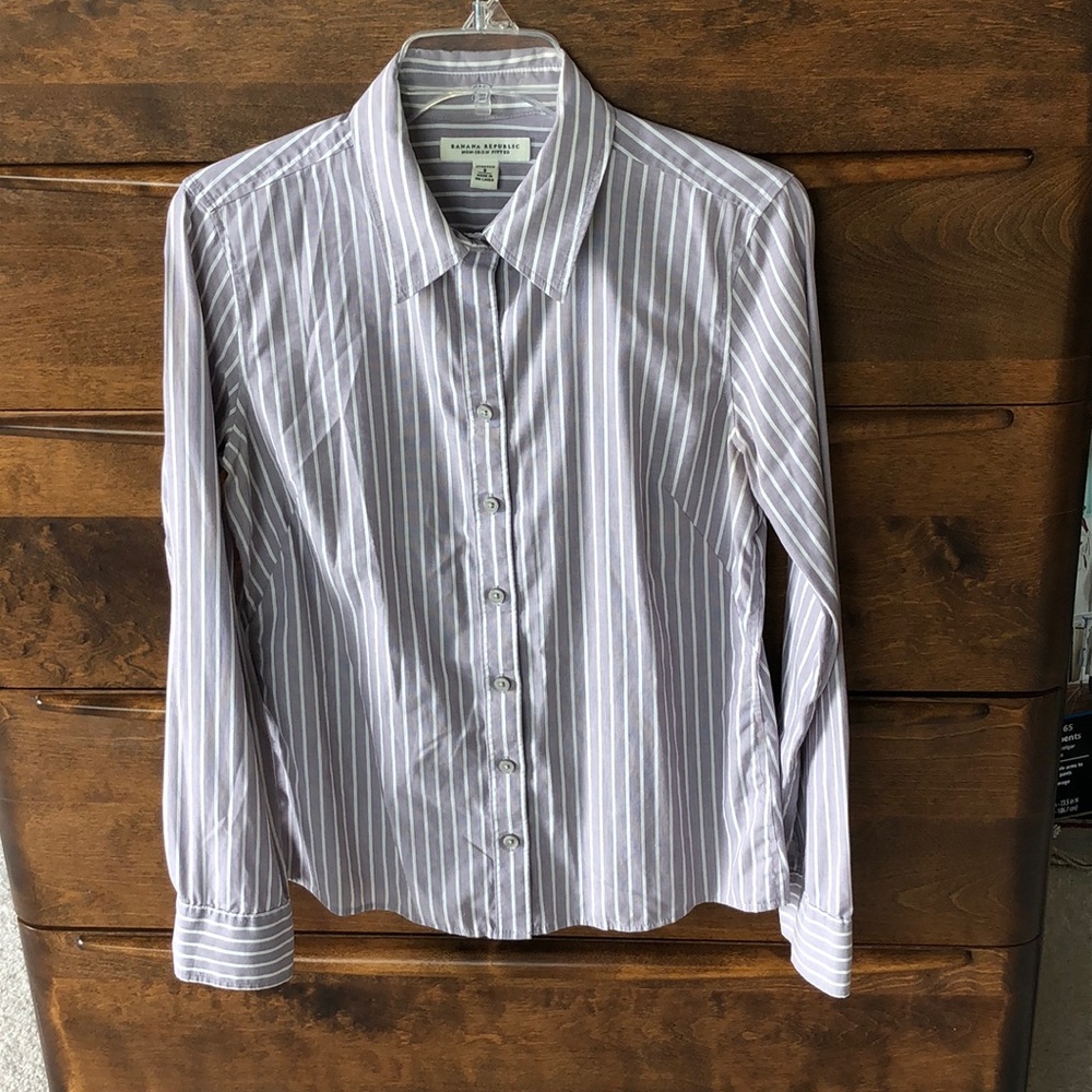 Stripe Banana Republic Fitted Shirt